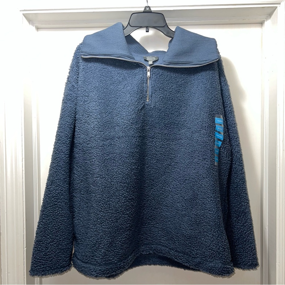 Cozy Sherpa Pullover in Blue - New w Tags